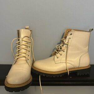 Mi.im booties in cream worn once